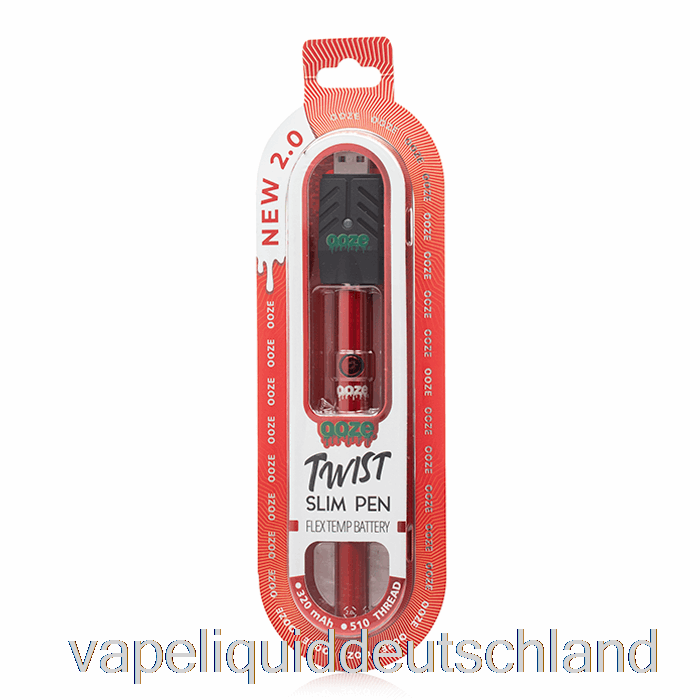 Ooze Slim Twist Pen 2.0 Flex-Temp-Akku, Rubinrote Vape-Flüssigkeit